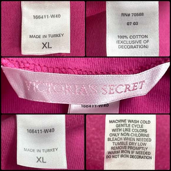 PINK Victoria’s Secret Vintage Y2K Team VS Lounge Set Top Wide Leg Pants Size XL - Picture 13 of 13